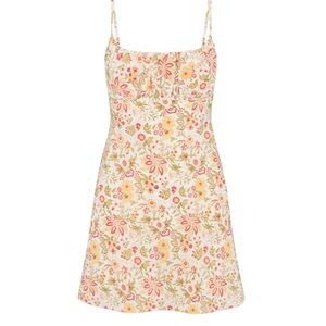 Realisation Par Floral Mini Dress in Pink and Cream